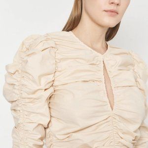 ZARA Cotton Poplin Ruched Blouse, Summer Blouse For Women, Excellent Condition